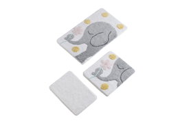 Mijölnir Juego de alfombrillas de baño Büyük Fil - Gris